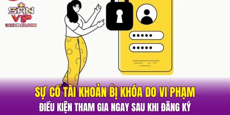 Sự cố tài khoản bị khóa do vi phạm điều kiện tham gia ngay sau khi đăng ký